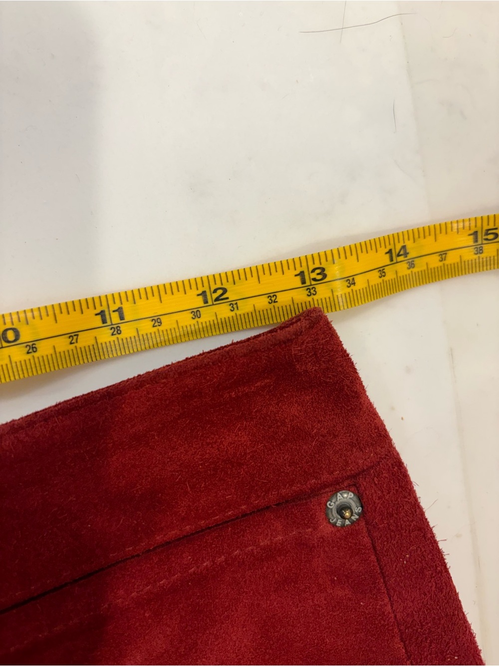 GAP Women's Red Suede A-Line Mini Skirt - Picture 4 of 5